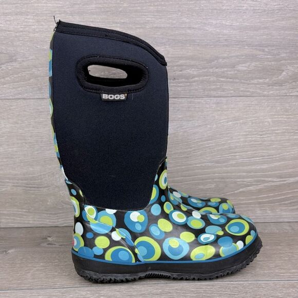 Bogs Waterproof -30f Classic High Bubbles Big Girl Sz 5 Pull On Winter Rain Boot - Picture 1 of 12